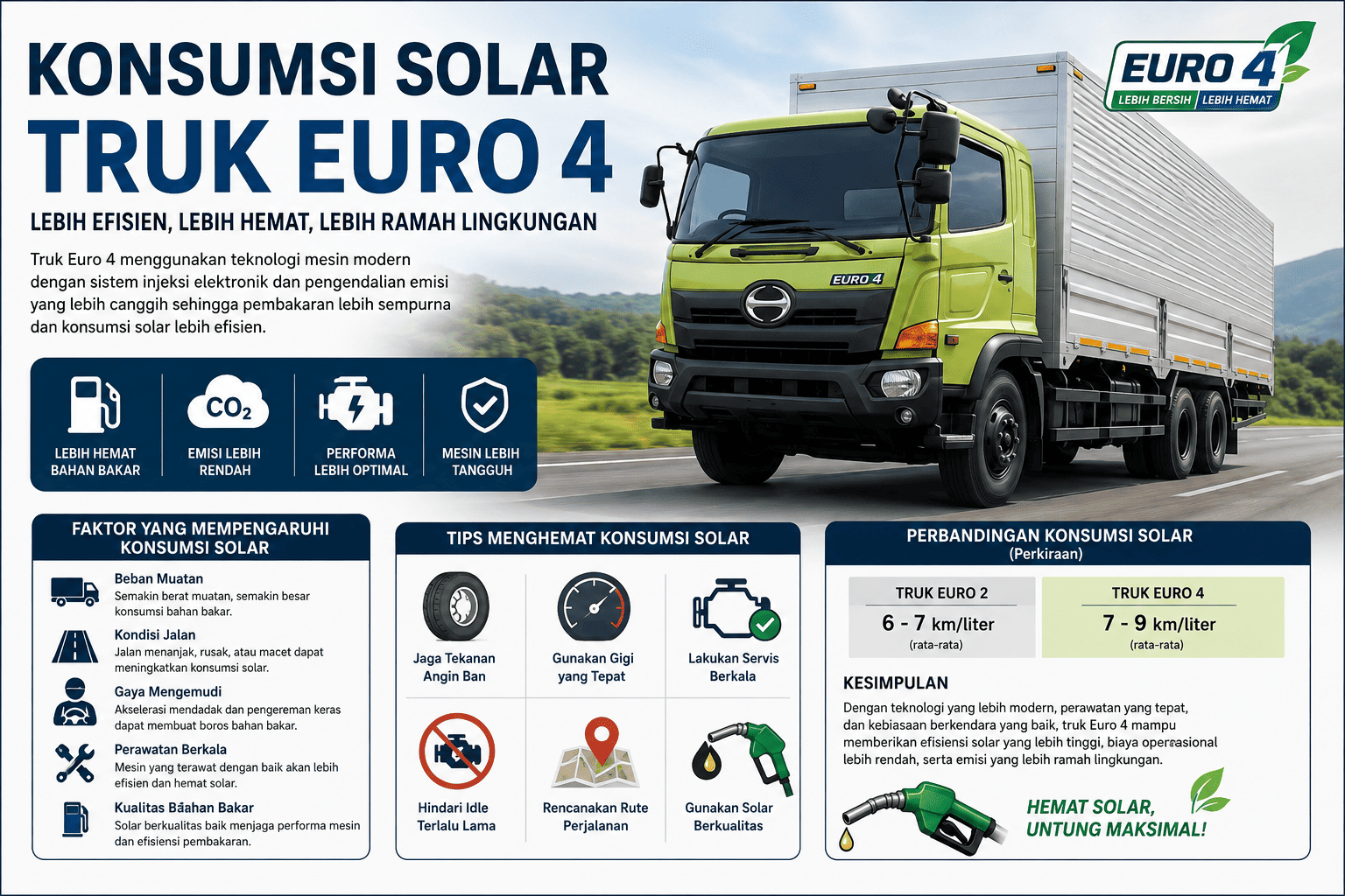 konsumsi solar truk euro 4